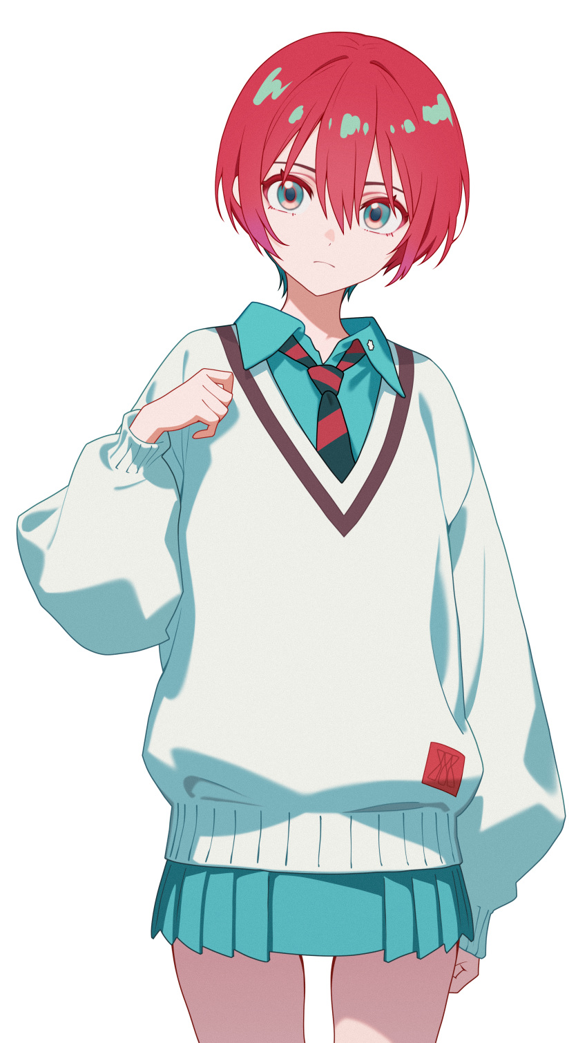 1girl, absurdres, amate_yuzuriha, arasaka_inu, bob_cut, closed_mouth, collared_shirt, commentary