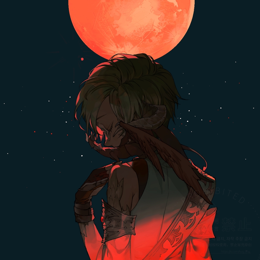 1boy, au_ra, azdaja_(ff14), black_gloves, brother_and_sister, closed_eyes, covered_mouth, detached_sleeves