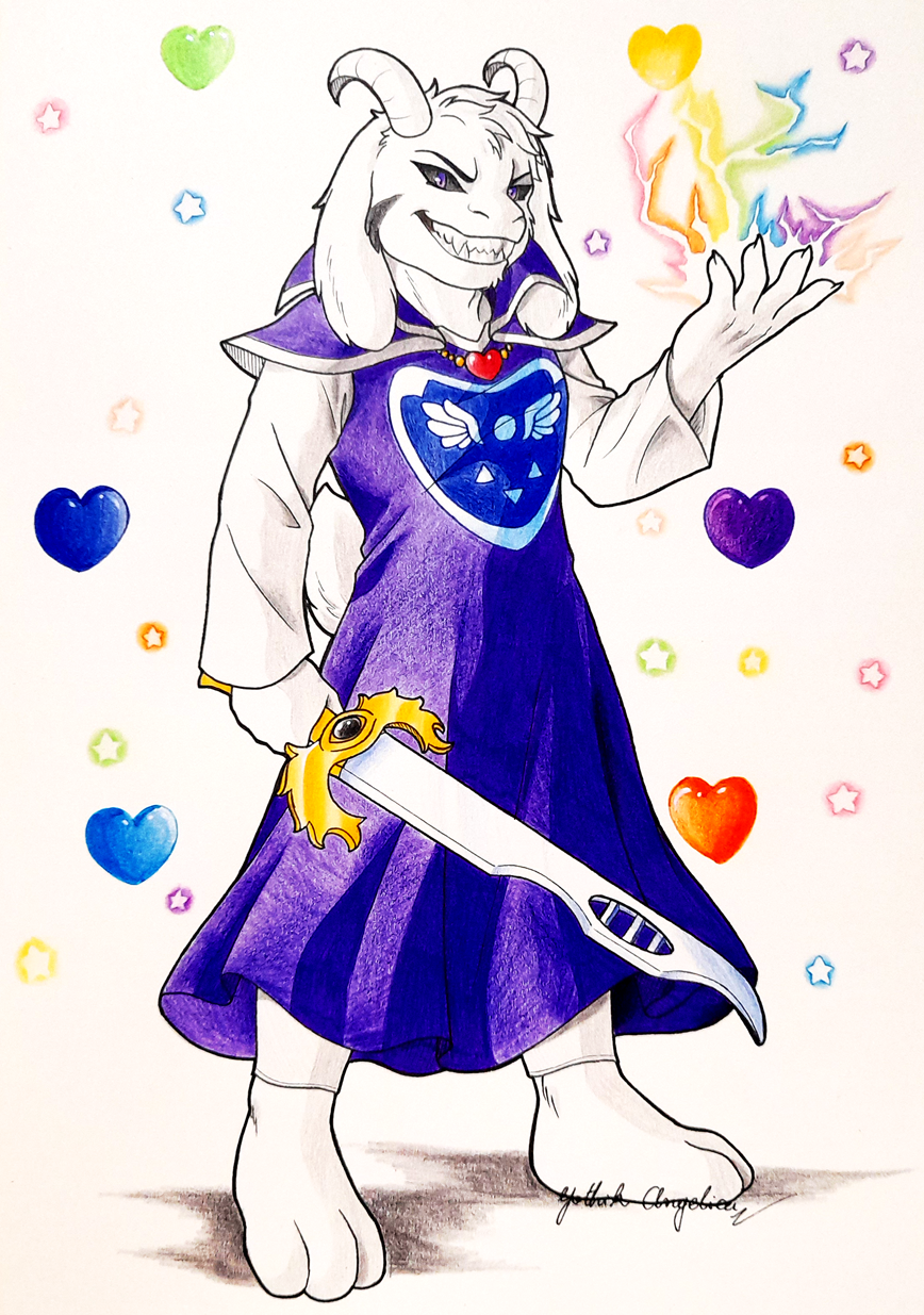 1boy, 2021, 2d, alternate_form, animal_ears, anthro, artist_name, asriel_dreemurr