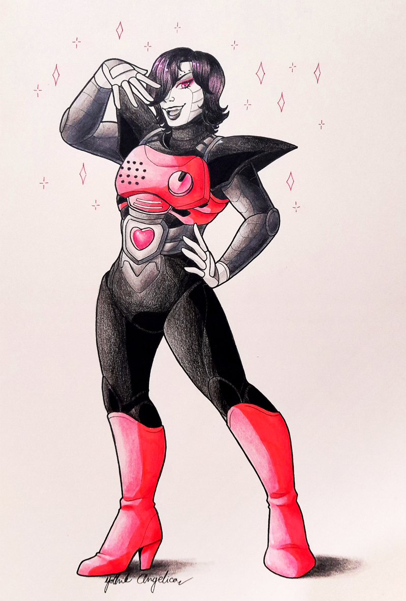 1boy, 2021, 2d, android, artist_name, black_hair, boots, colored_pencil_(medium)