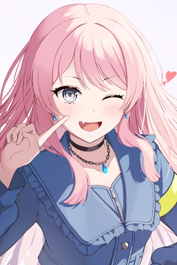bang_dream!, bang_dream!_it's_mygo!!!!!, blush, chihaya_anon, earrings, fang, grey_eyes, jacket
