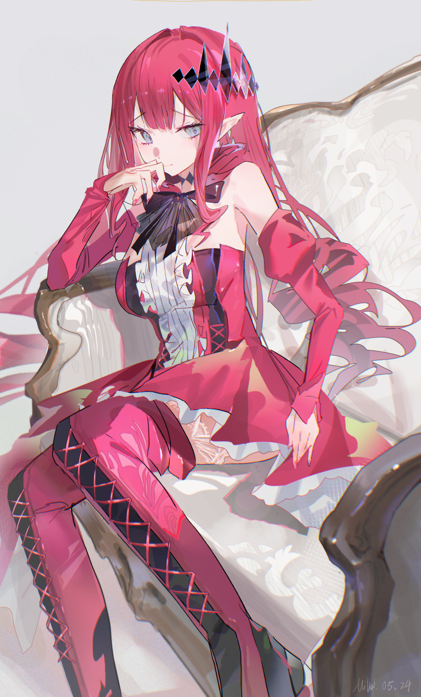 1girl, absurdres, baobhan_sith_(fate), baobhan_sith_(first_ascension)_(fate), boots, breasts, center_frills, chinese_commentary