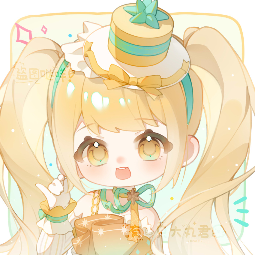 1girl, absurdres, aqua_background, aqua_bow, aqua_hairband, aqua_ribbon, argyle_choker, argyle_ribbon