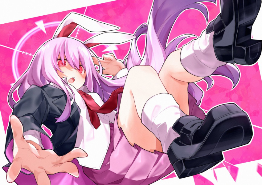 1girl, animal_ears, black_shoes, ch00suke, commentary, cropped, jacket, long_hair