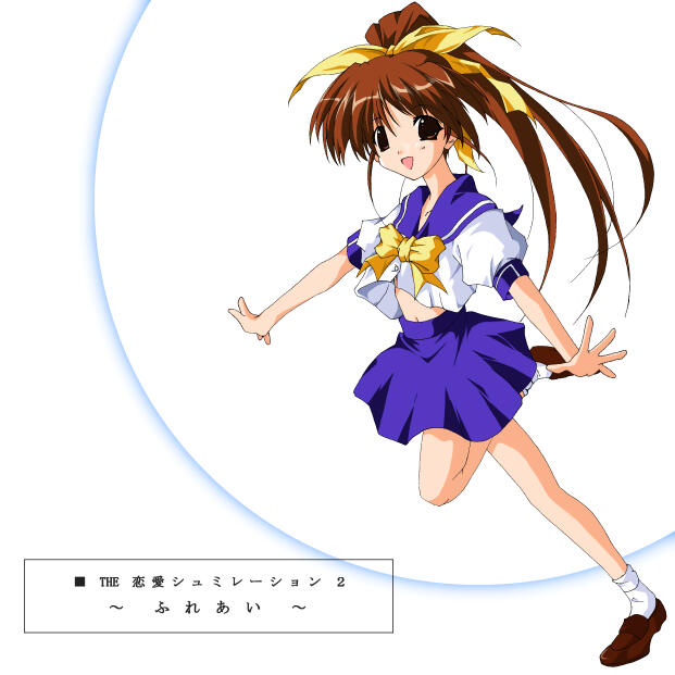 1girl, 2000s_(style), bad_id, bow, bowtie, brown_eyes, brown_hair, commentary_request