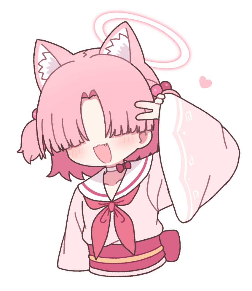1girl, :3, animal_ear_fluff, animal_ears, blue_archive, cat_ears, cat_girl, chlorella_observation_club_member_(blue_archive)