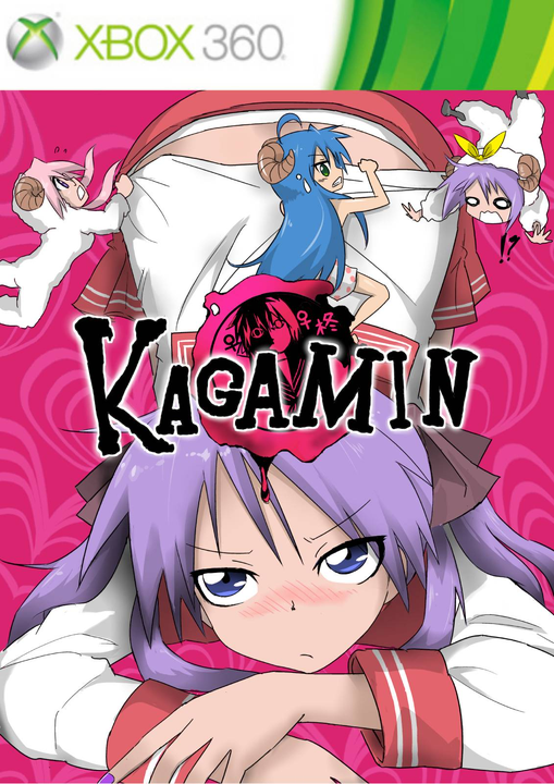 ahoge, blue_eyes, blue_hair, blush, catherine_(game), catherine_cover_parody, frown, glasses