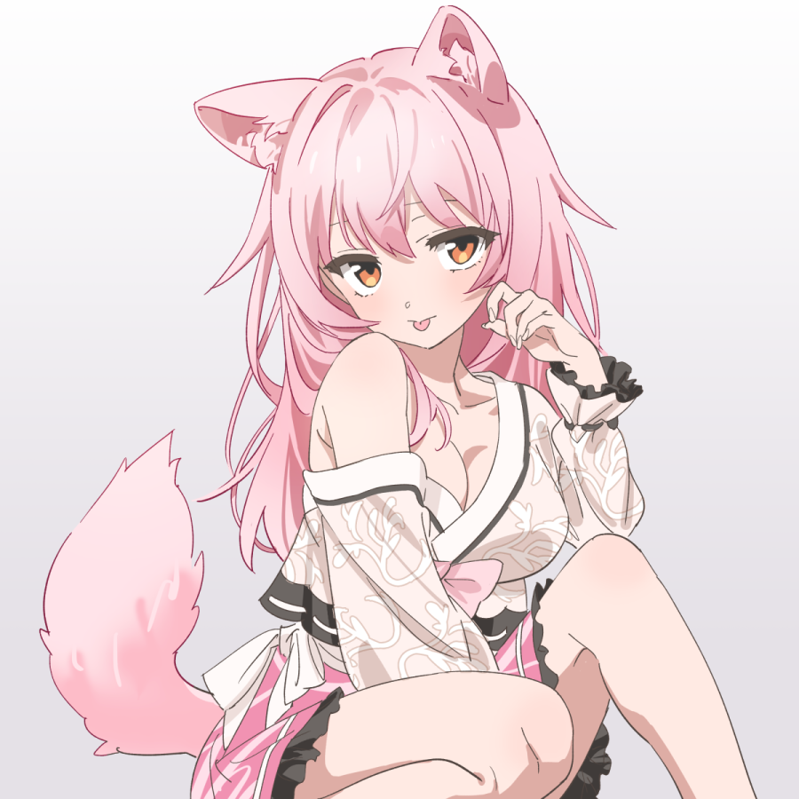 1girl, animal_ears, bare_shoulders, breasts, fox_ears, fox_girl, fox_sua, fox_tail