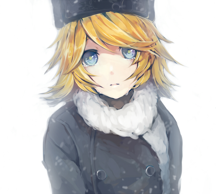 aqua_eyes, bad_id, blonde_hair, coat, hat, kagamine_rin, met-tha, psycho-puzzle