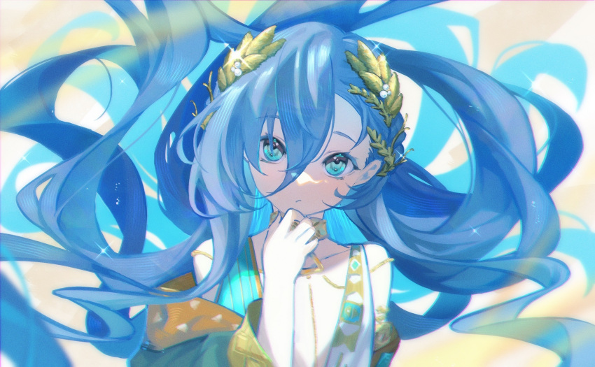 1girl, 37_(reverse:1999), :/, baiye_renxing, bare_shoulders, blue_eyes, blue_hair, blue_robe