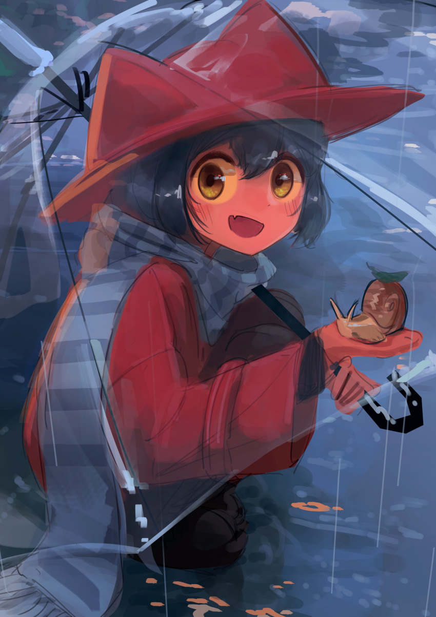 1other, :d, absurdres, alternate_costume, androgynous, animal, animal_hat, black_boots