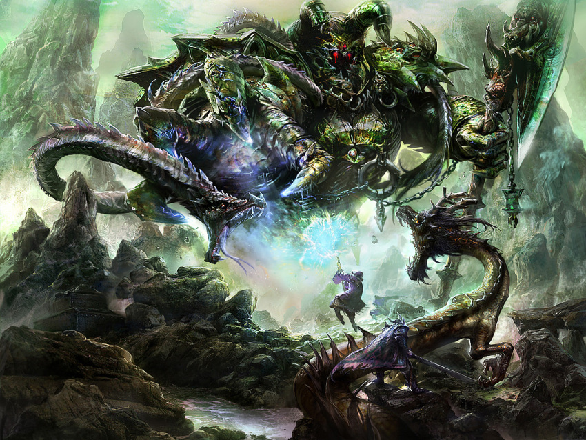 cape, dragon, fantasy, horns, magic, makarori_(noah), monster, original