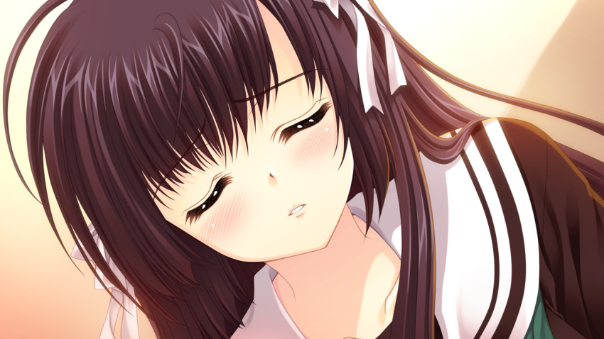 black_hair, close, game_cg, hananomiya_ako, long_hair, nishimata_aoi, seifuku, sekai_seifuku_kanojo