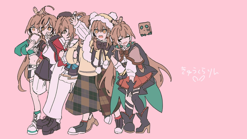 1girl, ahoge, animal_hood, ankle_boots, aqua_sash, asymmetrical_clothes, asymmetrical_pants, bear_hood