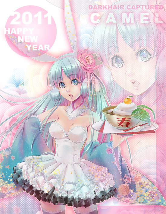 animal_ears, bad_id, bare_shoulders, blue_eyes, blue_hair, bunny_ears, choumoku_(toriko_b_c), copyright_request