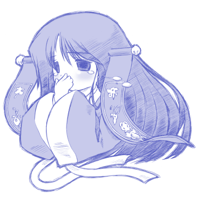 1girl, 2000s_(style), badbullet, blush, greyscale, hair_ornament, hair_stick, hanbok, korean_clothes, lowres, monochrome, ragnarok_online, simple_background, sohee, solo, upper_body