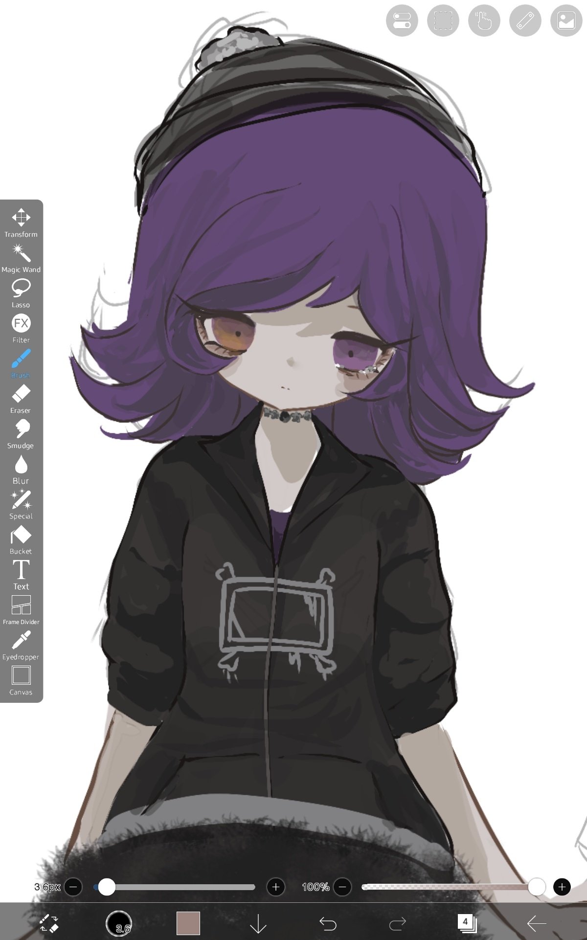 1girl, beanie, black_hat, black_jacket, choker, hat, heterochromia, highres