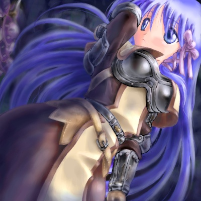 1girl, 2000s_(style), badbullet, blue_eyes, blue_hair, bow, brown_capelet, brown_dress