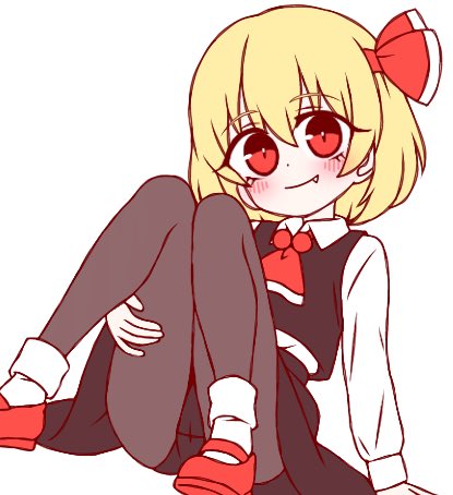 1girl, ascot, black_skirt, black_vest, blonde_hair, blush, bow, closed_mouth