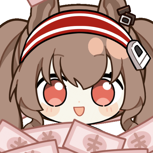 1girl, :d, angelina_(arknights), animal_ears, animated, animated_gif, arknights, banknote