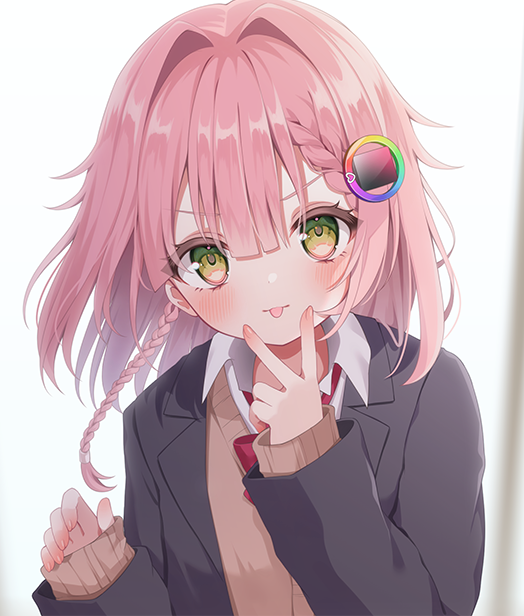 1girl, black_jacket, bow, bowtie, braid, brown_vest, color_picker, green_eyes