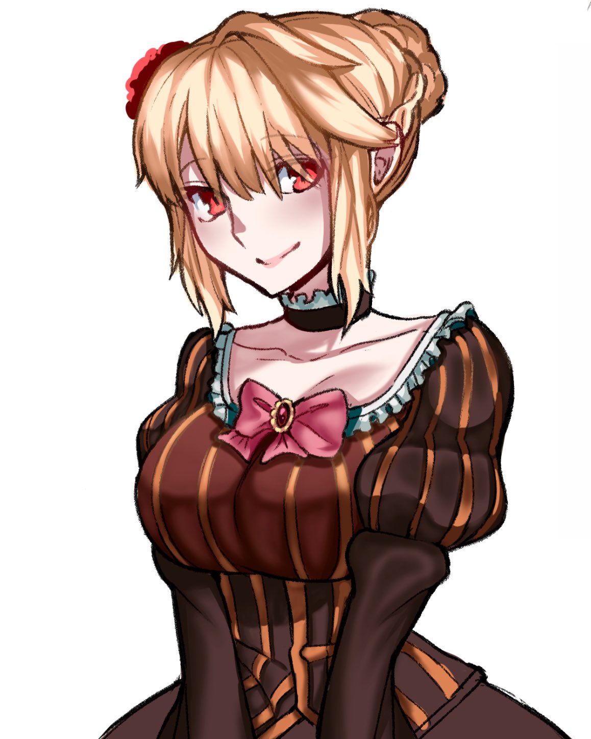 1girl, arcueid_brunestud, beatrice_(umineko), beatrice_(umineko)_(cosplay), belaweb123, blonde_hair, blush, breasts
