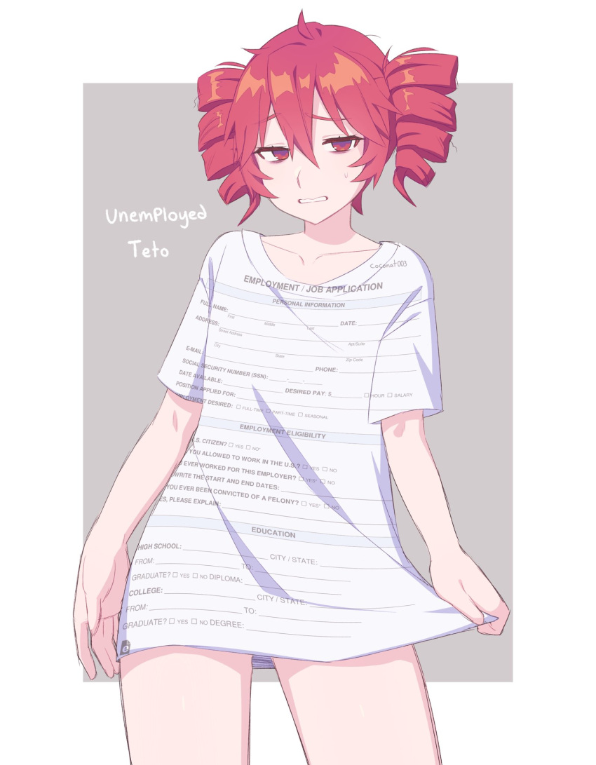 1girl, arm_at_side, border, character_name, collarbone, colored_eyelashes, commentary, cowboy_shot