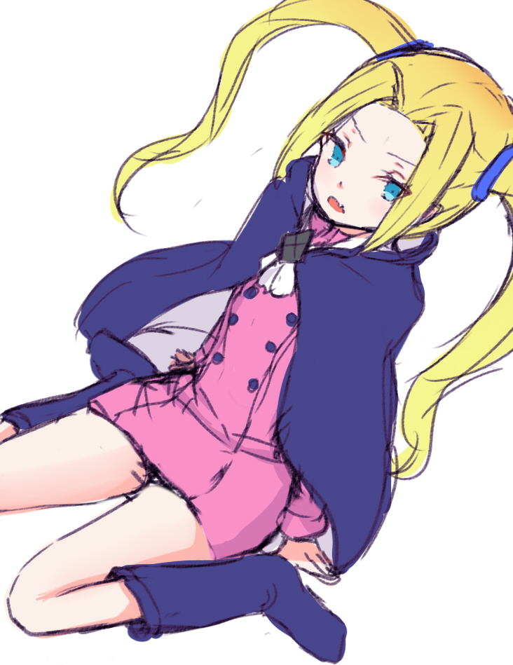 1girl, 22806, akatsuki_blitzkampf, ascot, blush, breasts, cape, en-eins_kanzen_sekai