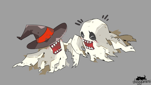artist_name, bakemon, black_hat, blush, digimon, digimon_(creature), doggomimi, ghost