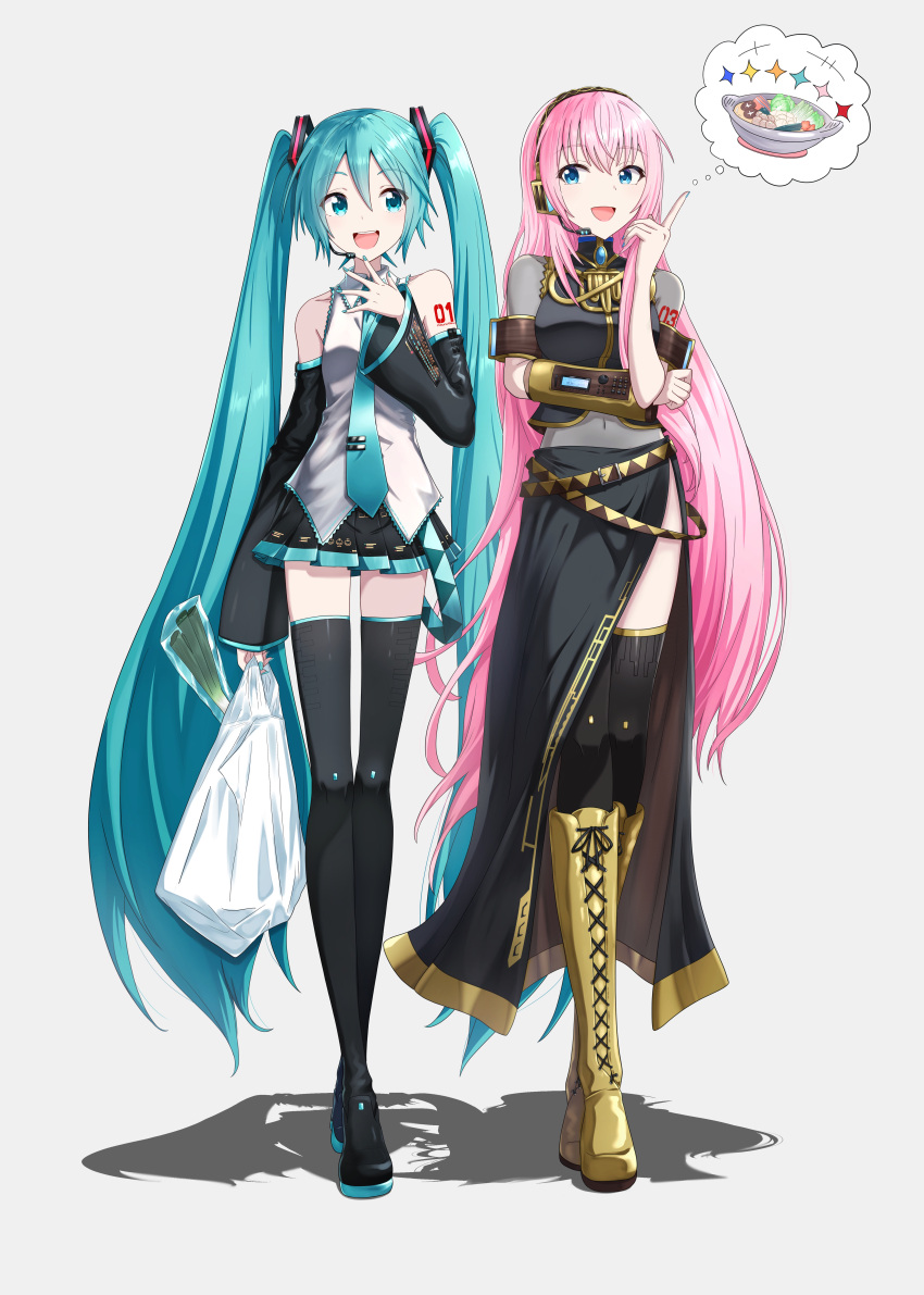 2girls, :d, absurdres, aqua_eyes, aqua_hair, aqua_nails, aqua_necktie, aqua_trim