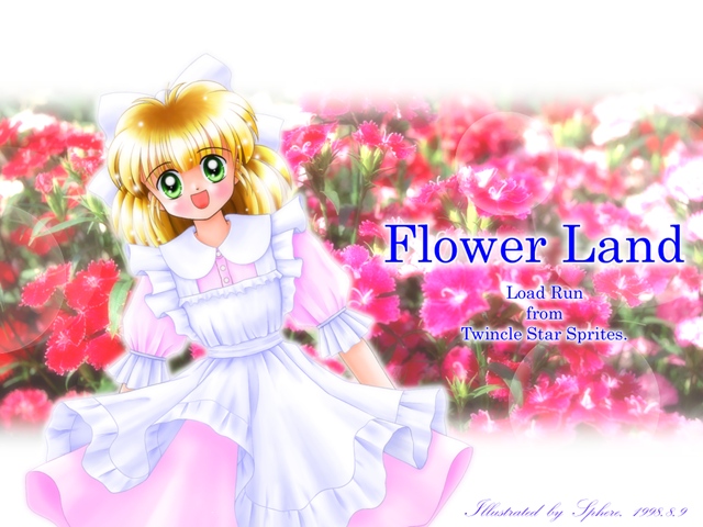 1990s_(style), 1girl, :d, apron, artist_name, bad_id, blonde_hair, blush