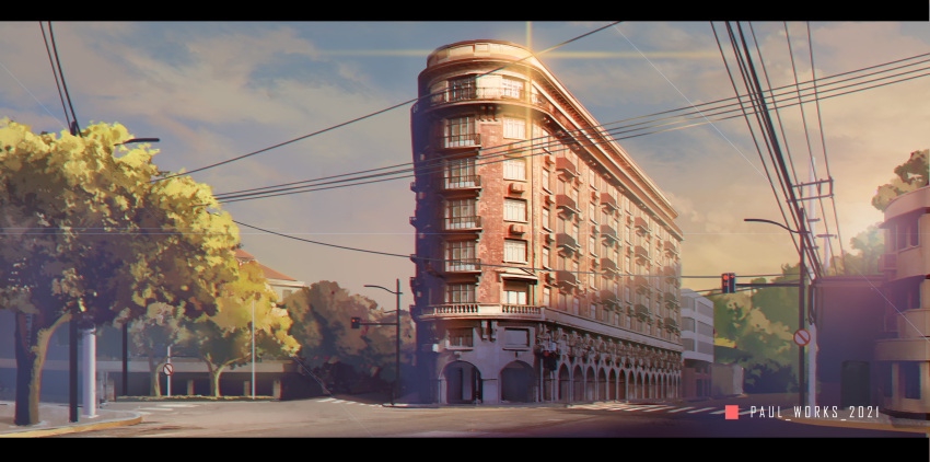2021, absurdres, building, china, chromatic_aberration, highres, lamppost, landscape