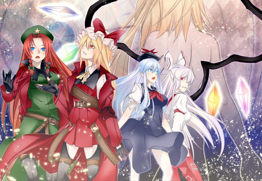 bad_id, bare_back, bare_shoulders, blonde_hair, blue_eyes, blue_hair, cigarette, cosplay