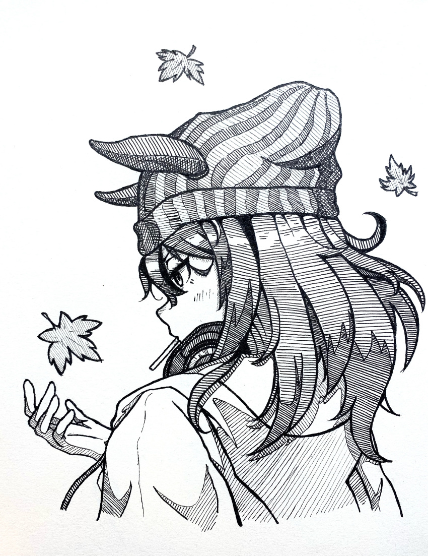1girl, absurdres, animal_ears, beanie, drawstring, earphones, earphones_around_neck, ears_through_headwear