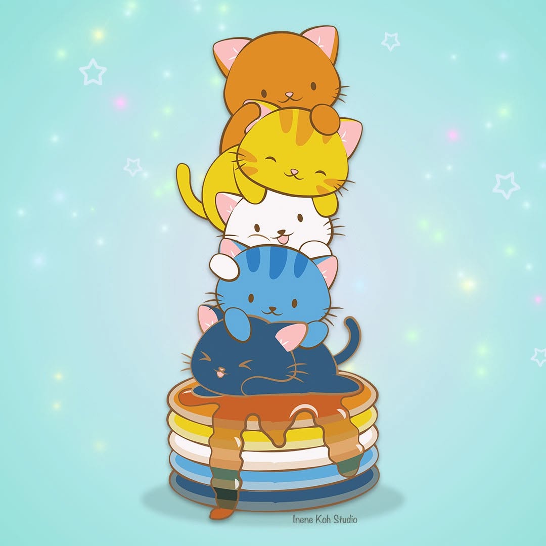 >_<, :3, ^_^, animal, animal_focus, aqua_background, aroace_flag, artist_name