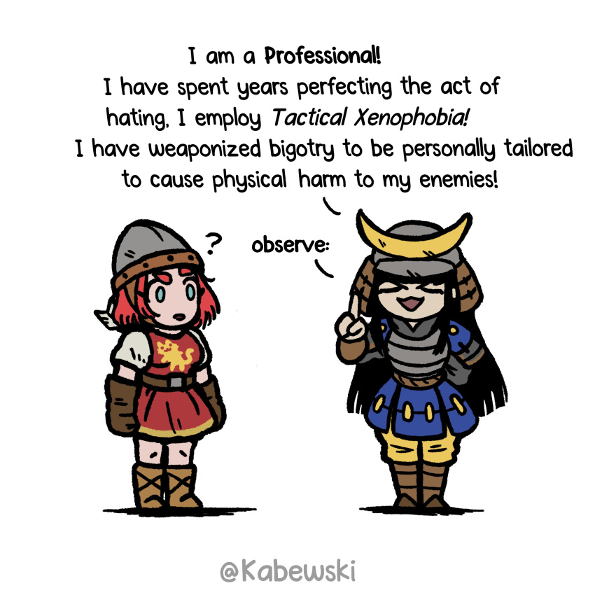 2girls, :d, ?, absurdres, age_of_empires_(series), age_of_empires_ii, armor, arrow_(projectile)