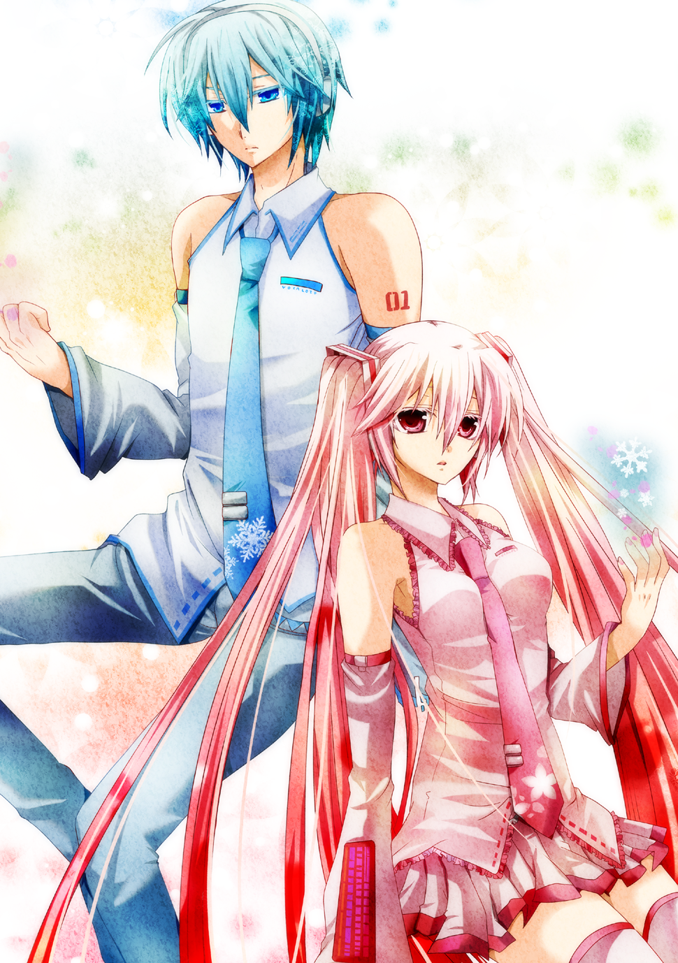 aqua_eyes, aqua_hair, cosplay, detached_sleeves, genderswap, hatsune_miku, hatsune_mikuo, headphones