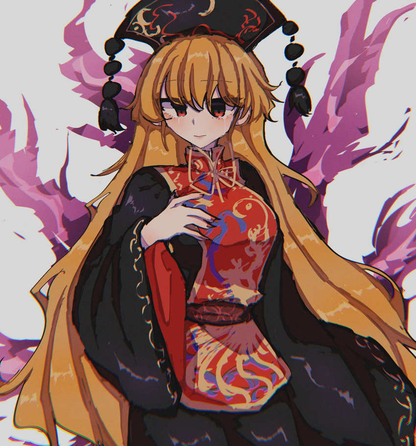 1girl, black_dress, chinese_clothes, cowboy_shot, crying, crying_with_eyes_open, dalachi_(headdress), dress