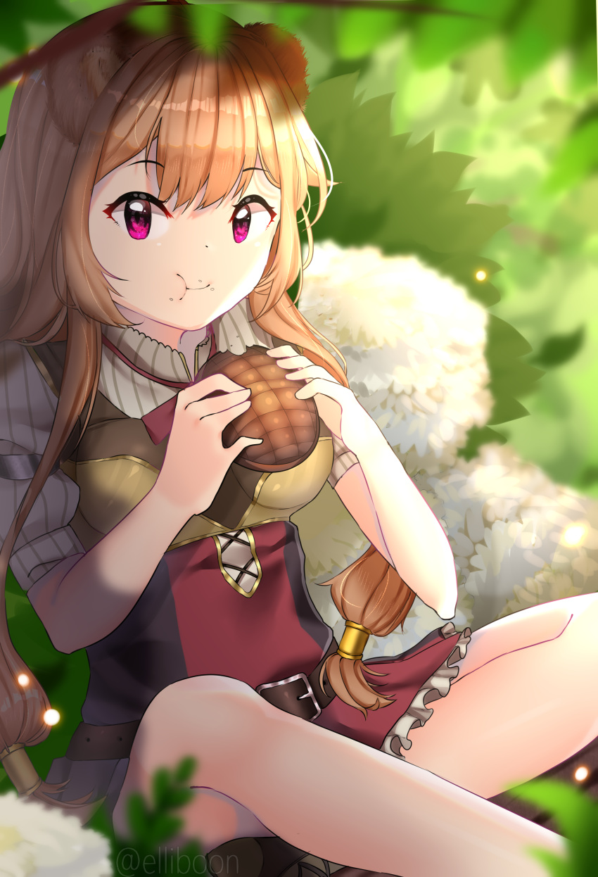 1girl, absurdres, animal_ears, artist_name, belt, black_dress, boots, bread