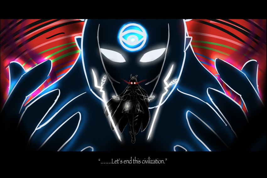 ankle_boots, boots, cape, cloak, corset, dagger, evangelion:_3.0+1.0_thrice_upon_a_time, eyed_silhouette