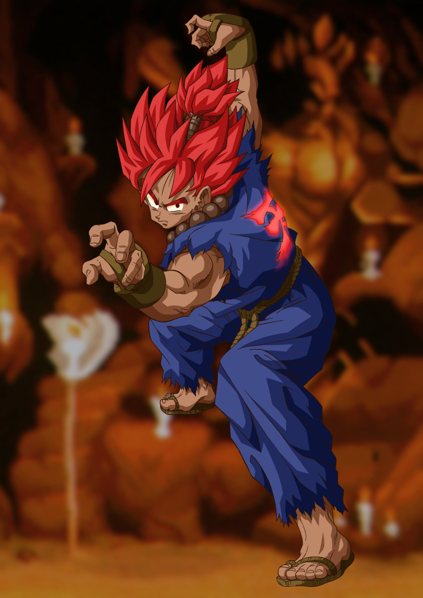 1boy, absurdres, akuma, capcom, cosplay, crossover, dark_skin, deka_master