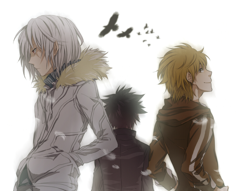 accelerator, albino, bad_id, bird, black_hair, blazer, blonde_hair, brown_hair