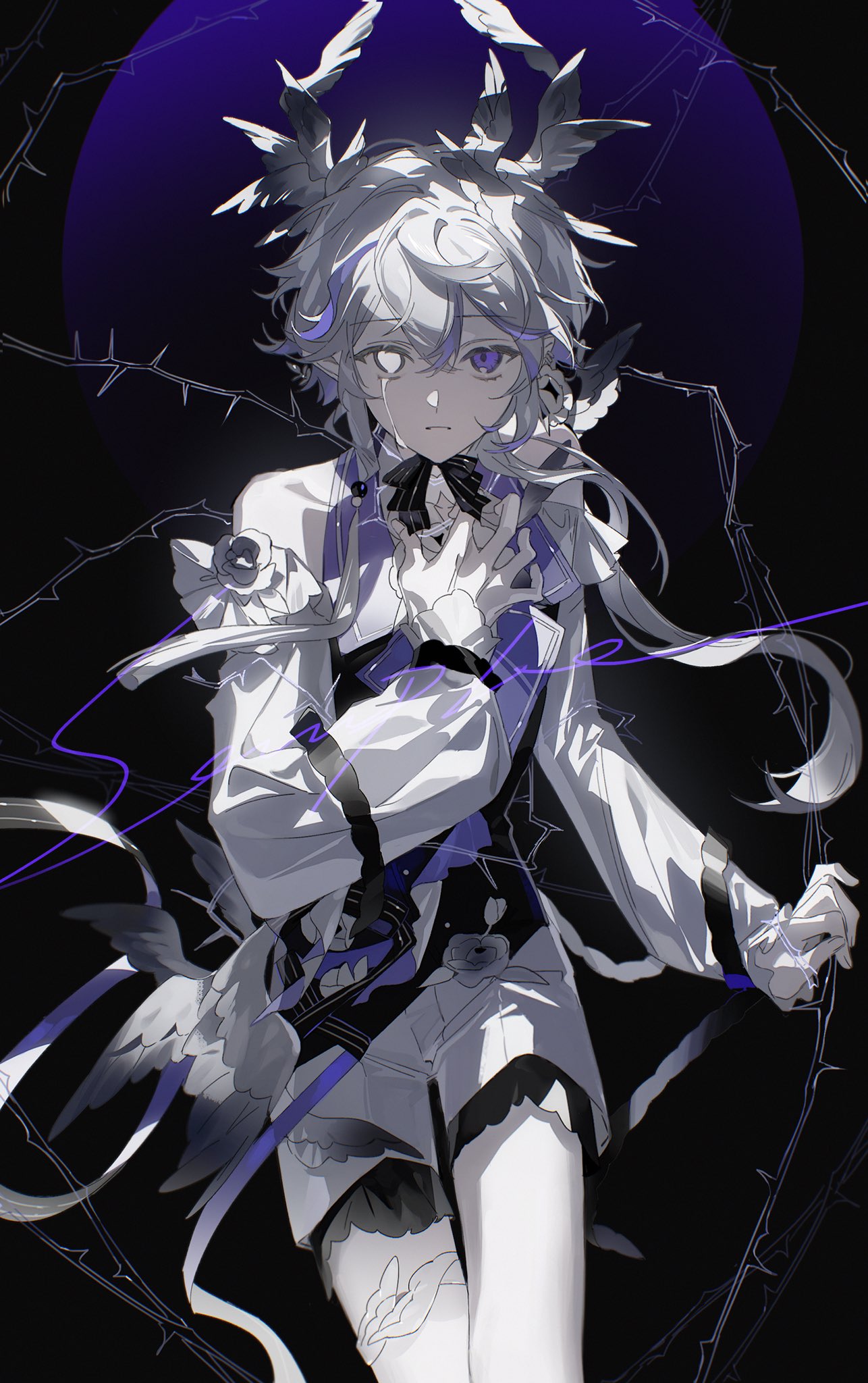 1boy, closed_mouth, grey_hair, hand_on_own_chest, highres, jacket, looking_at_viewer, male_focus