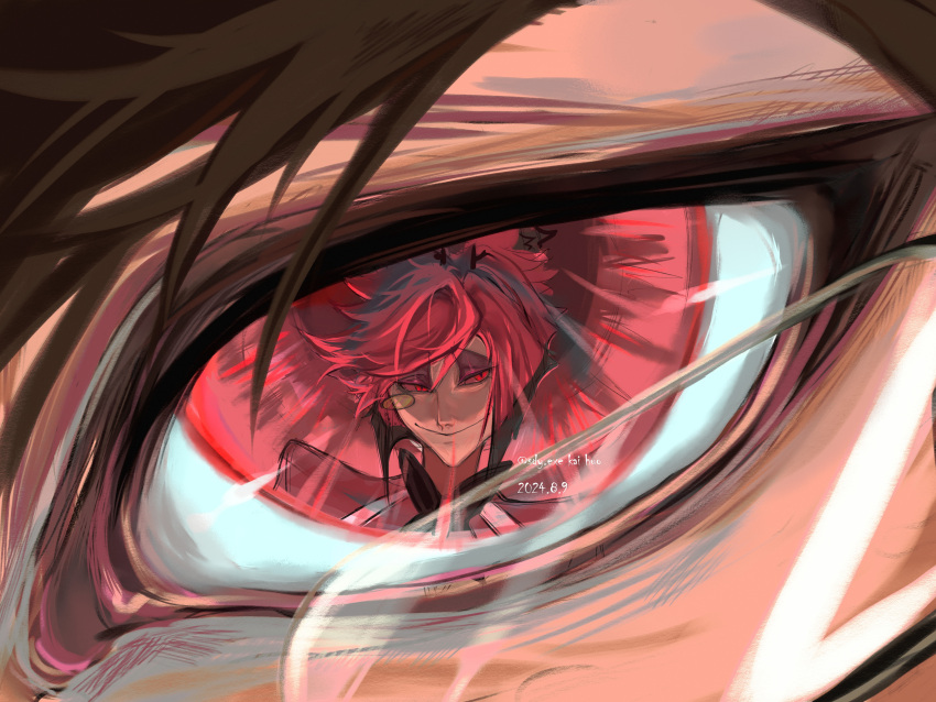 1boy, absurdres, alastor_(hazbin_hotel), alastor_(human)_(hazbin_hotel), brown_hair, deer_boy, demon_boy, escape932