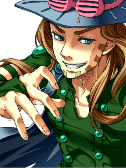 1boy, blue_eyes, gyro_zeppeli, jojo_no_kimyou_na_bouken, male, nohko, solo, steel_ball_run