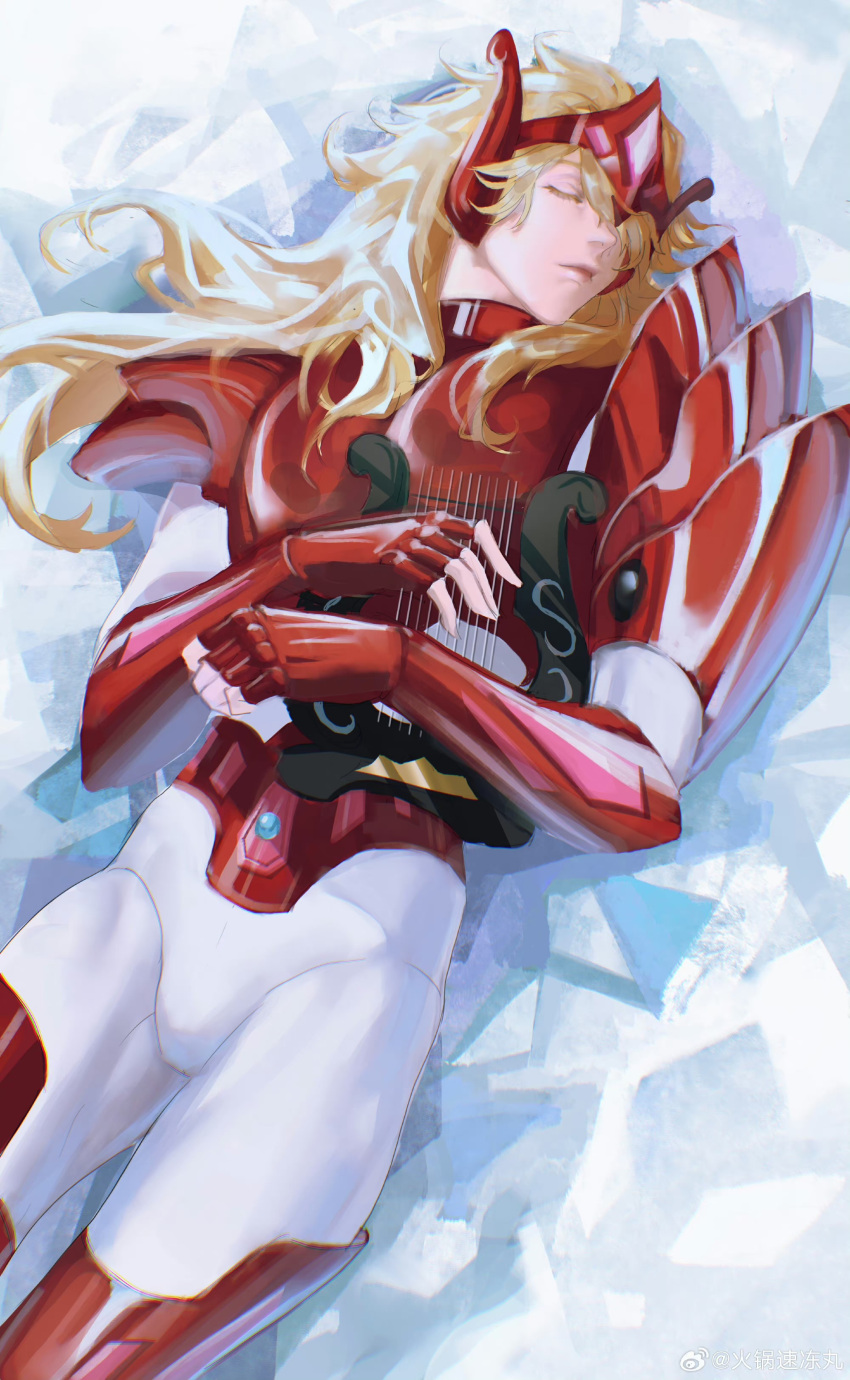 1boy, 632698090, absurdres, androgynous, armor, benetnasch_eta_mime, bishounen, blonde_hair