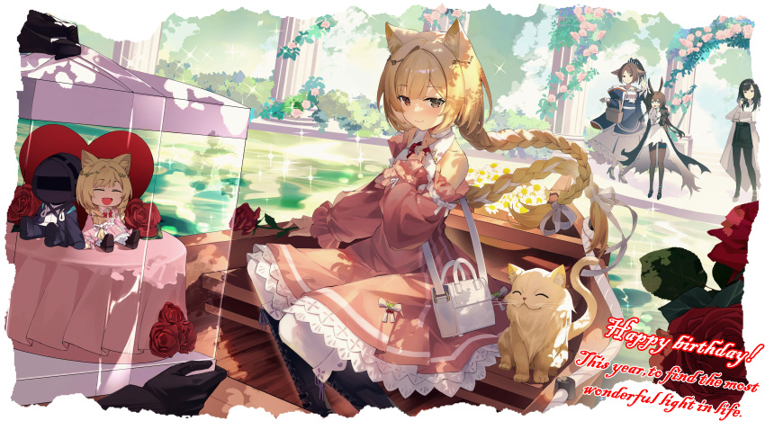 1other, 4girls, absurdres, amiya_(arknights), animal, animal_ear_fluff, animal_ears, arknights