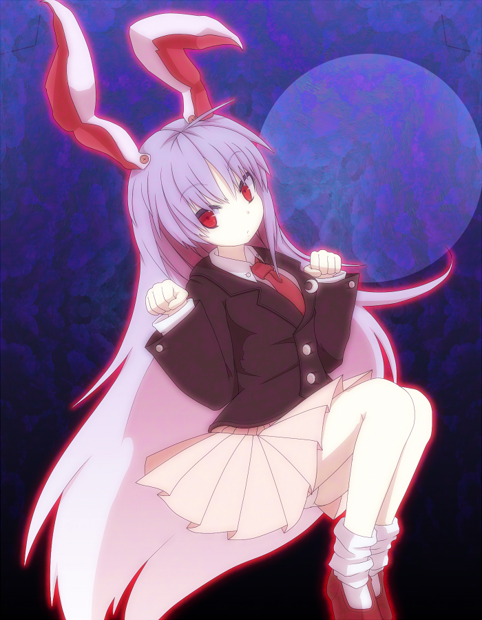 animal_ears, bad_id, blazer, bunny_ears, cat_pose, crescent, fai_(zigzagflamberge), full_moon