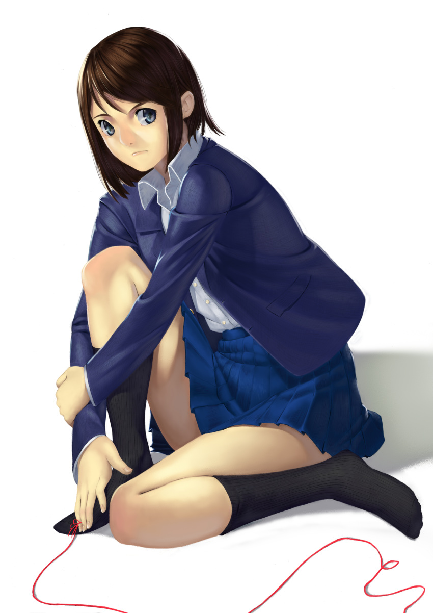 aru_(pixiv14582), aruurara, black_hair, blazer, blue_eyes, copyright_request, face, frown