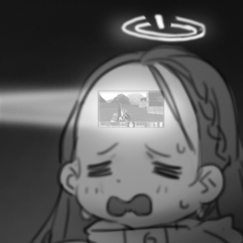 1girl, =_=, animated, animated_gif, blue_archive, blush, braid, chinese_commentary